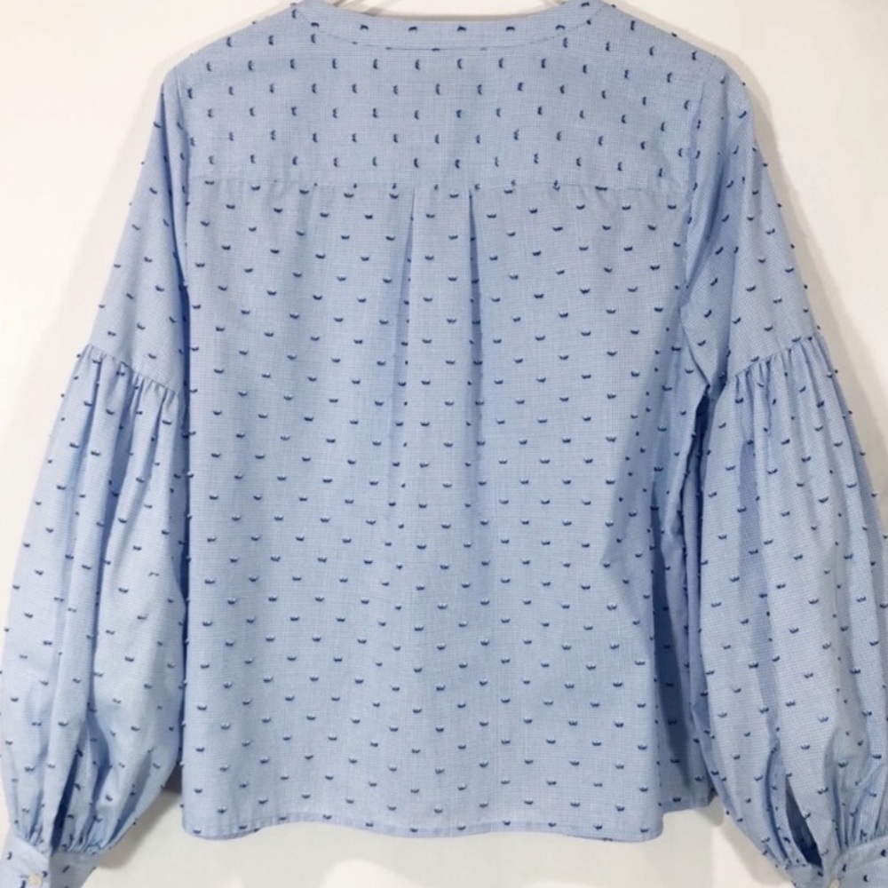 Cece Blue Bird Button Down Blouse - image 3